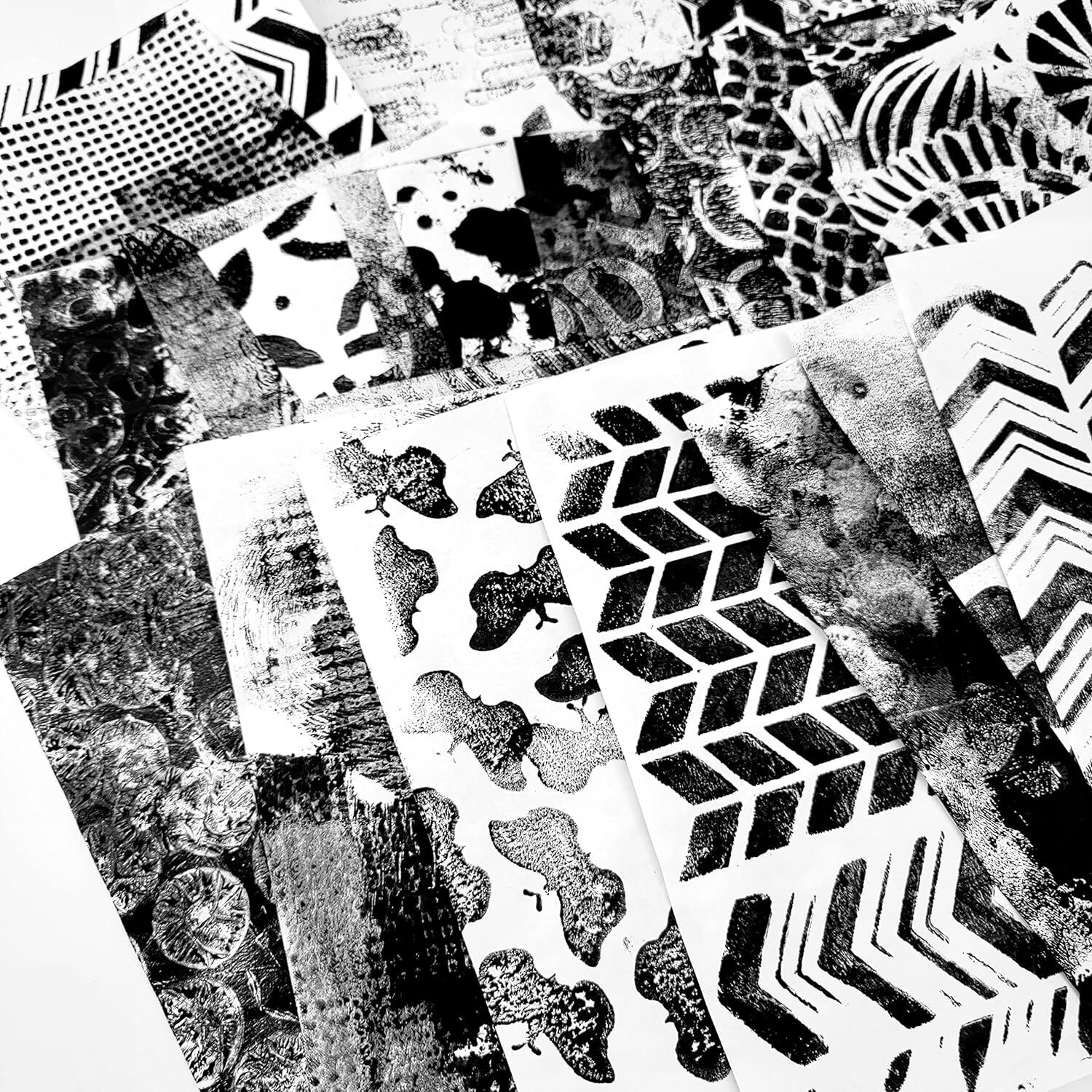 Collage Papers: 40 Beautiful Hand Painted. Collage Paper Samples For Art Journal
