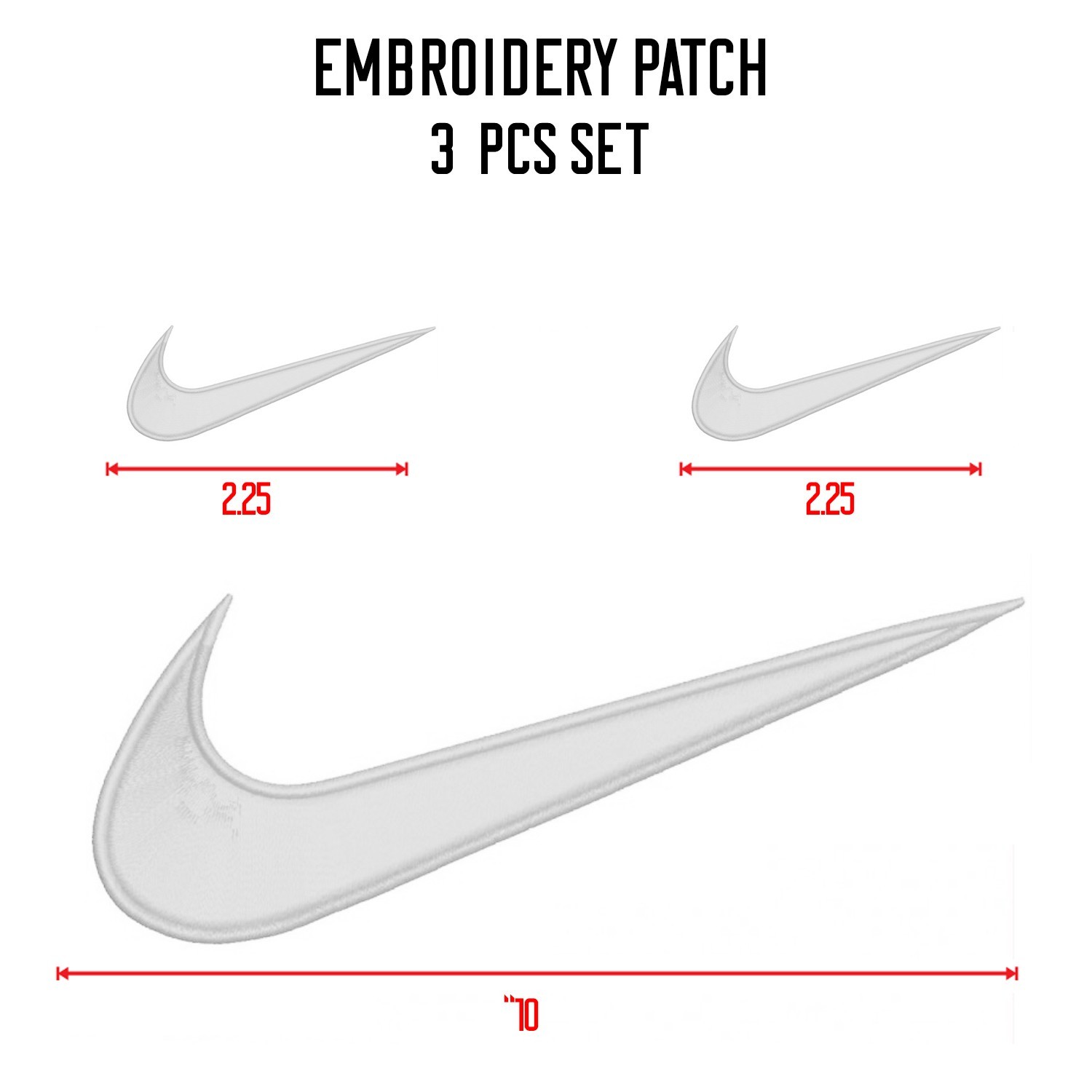 SWOOSH Logo Patch 2.25″ Embroidered Iron/Sew-on Badge for Jackets, Hats,Bags