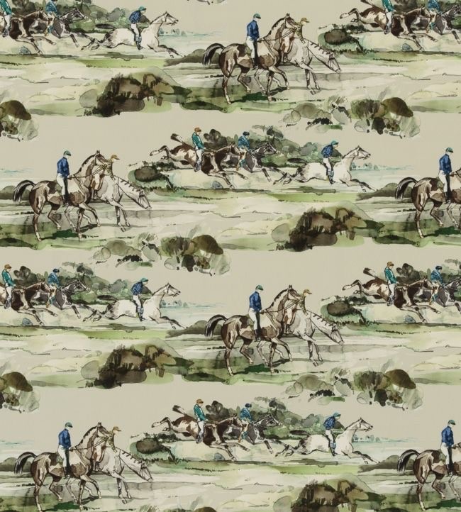 Mulberry Home Morning Gallop Velvet in Racing 1 Yard FD295/S43 New