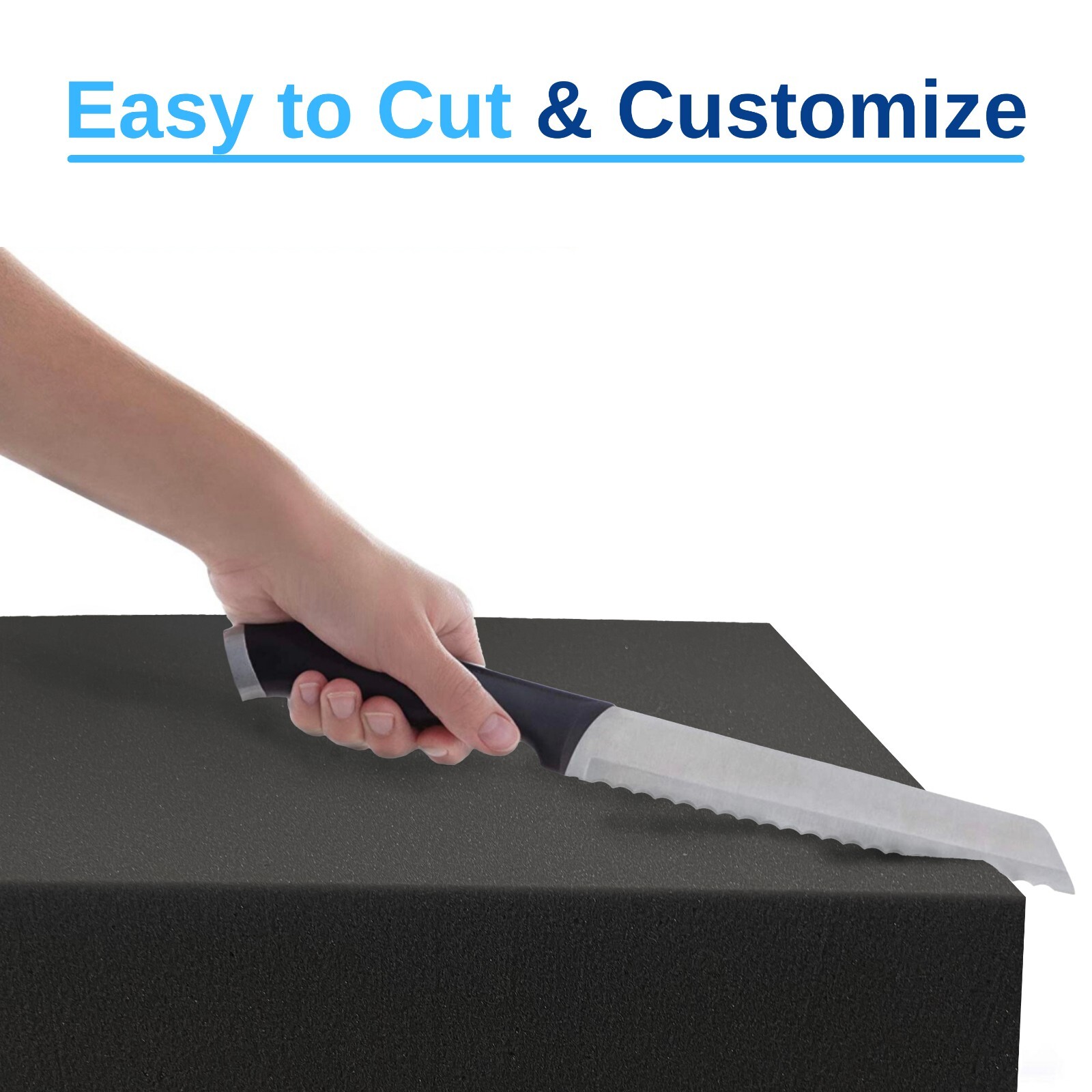 FoamRush 12″ x 12″ Charcoal High Density Upholstery Foam Cushion Medium Firm USA