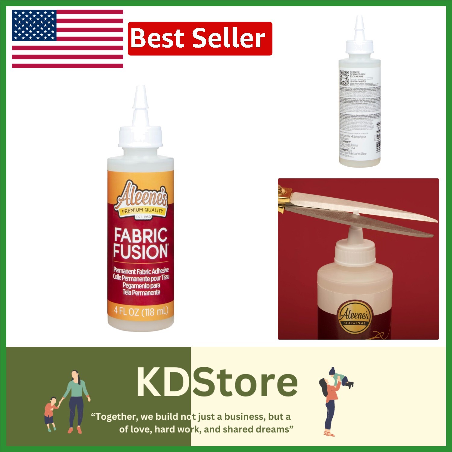 Versatile 4 oz Fabric Fusion Adhesive – Permanent Bond, Nontoxic and Washable
