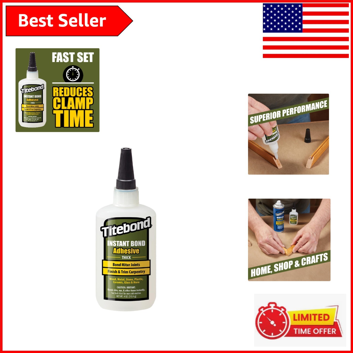 High-Viscosity Wood Glue – Instant Bonding CA Adhesive, 4 Oz for Versatile Use