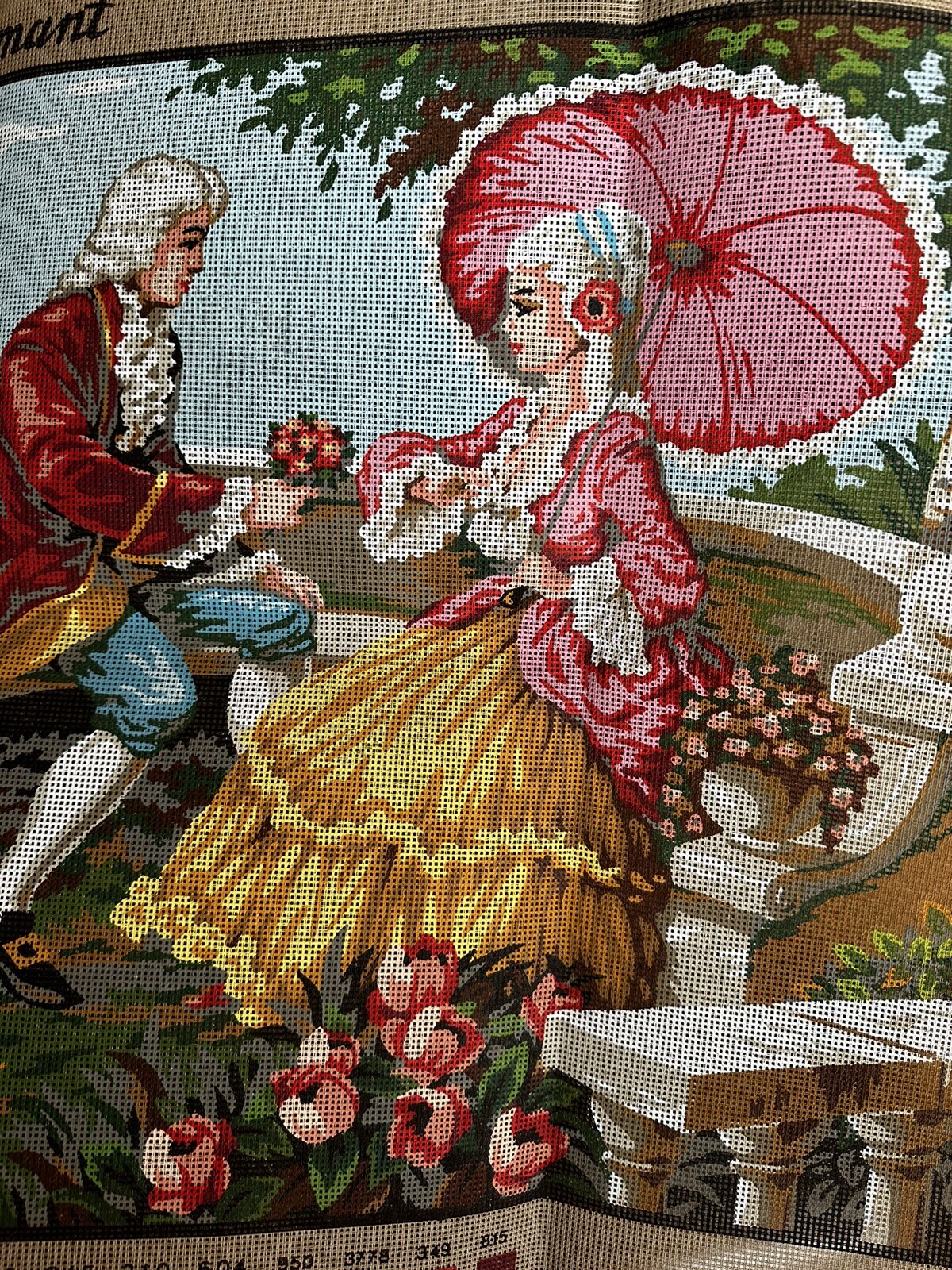 Printed needlepoint Tapestry Gobelin L Terrace Date Canvas Only 60×125 Cm