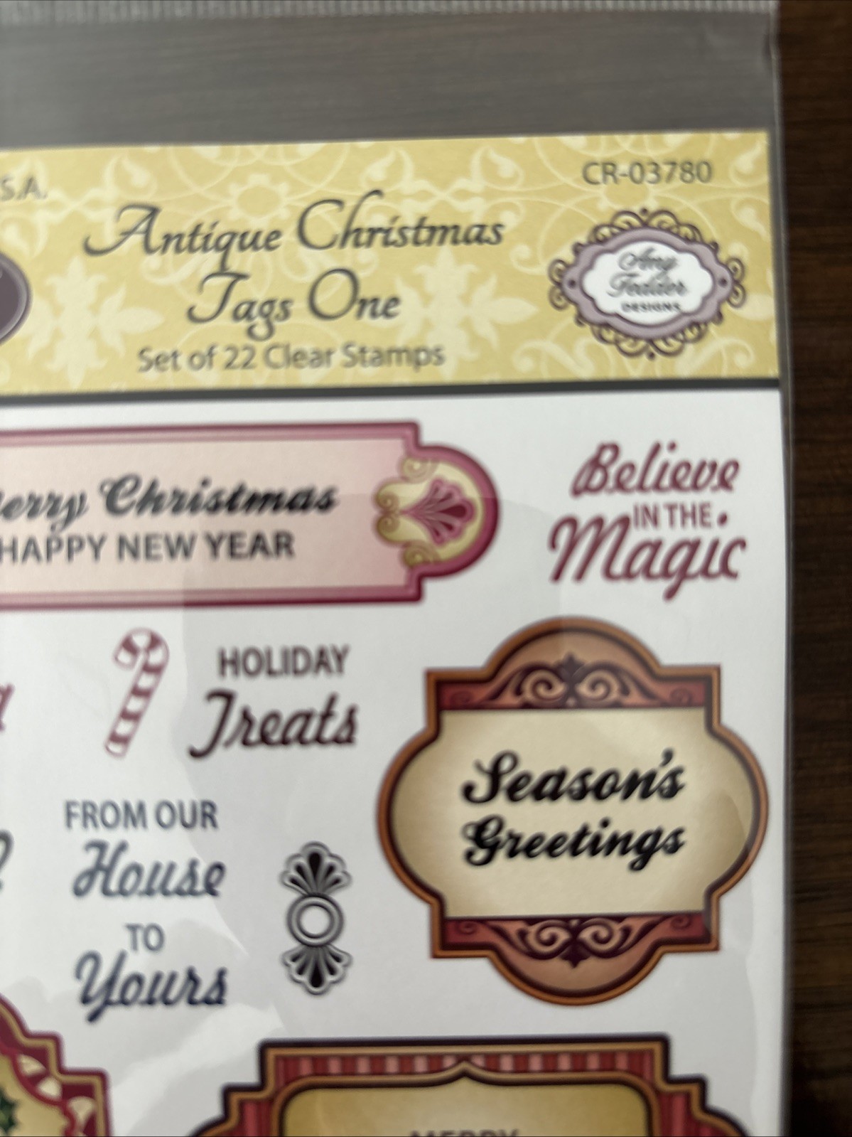 justrite stamp Clear Antique Christmas Tags One