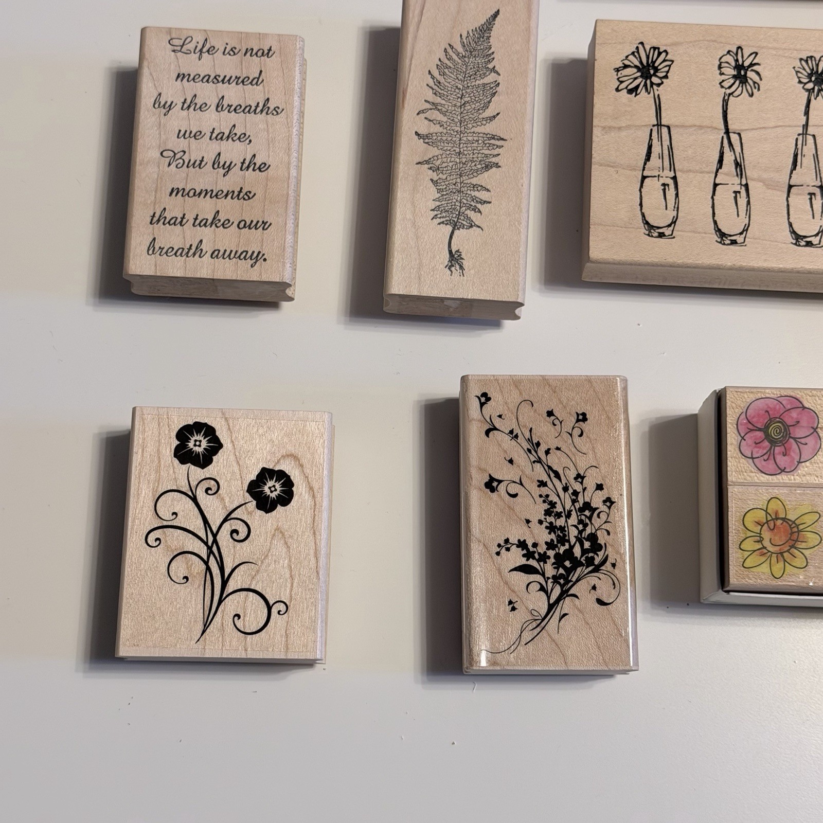 Large Rubber Stamp Lot Floral Botanical Craft Scrapbook Card Making Mixed Set 12