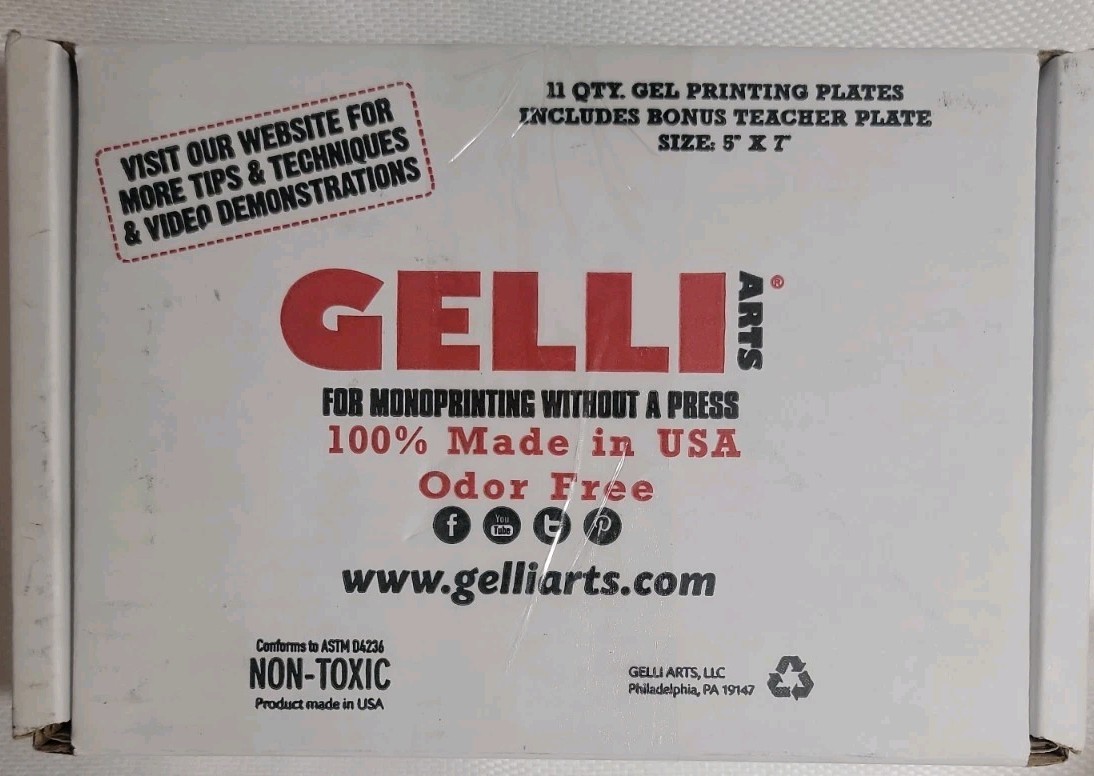 Gelli Arts Gel Printing Class Pack 11 Reusable 5″ x 7″ Plates for Monoprinting