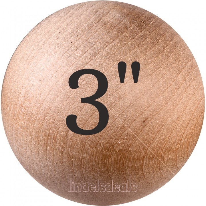 3 INCH Wood Ball/Solid Hardwood Ball/Sold Per Ball / BUY 3 AND GET 1 FREE BALL