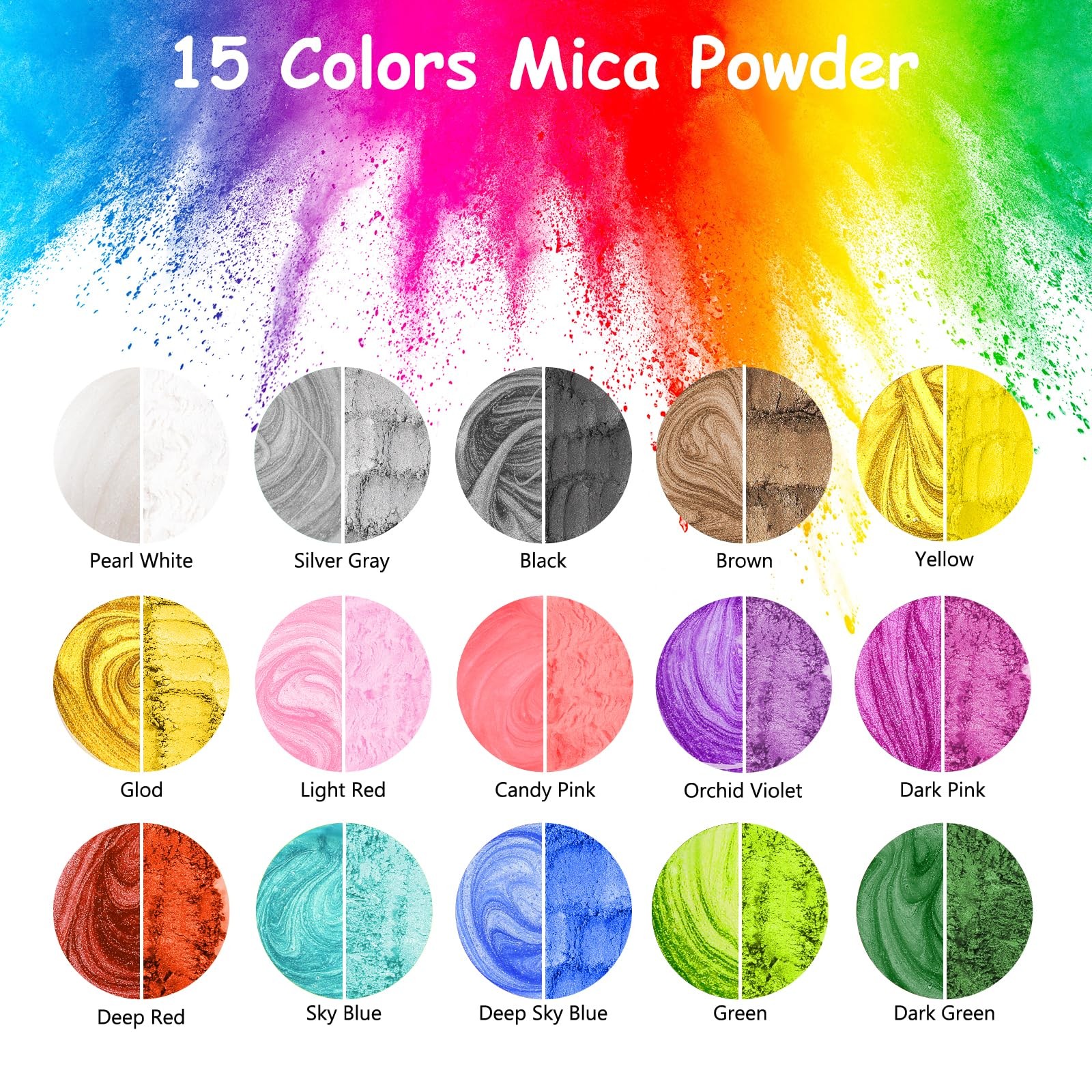 Clear Epoxy Resin Kit 82oz 41oz x2 with 15 Pigments 15 Mica Colors for Art