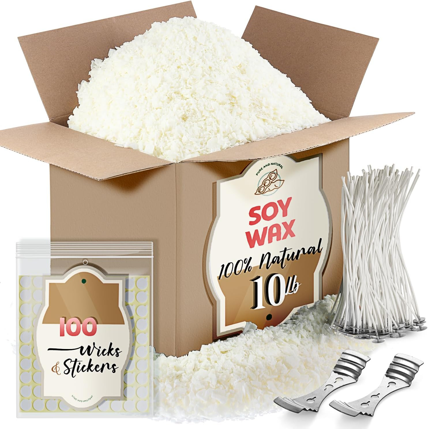 Soy Candle Wax for Candle Making 10 lbs Natural Pure Soy Wax Flakes Bulk