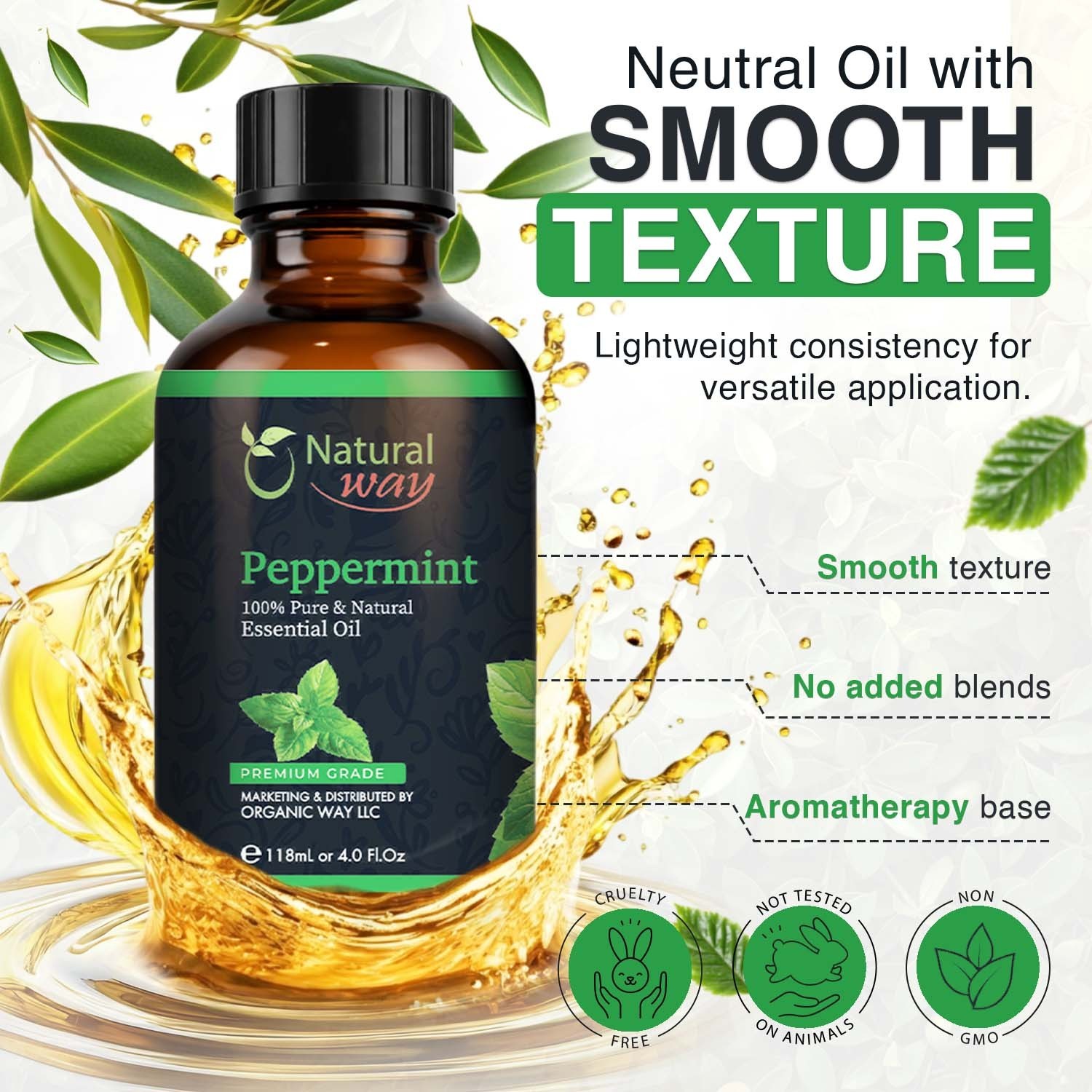 Natural Way Peppermint Essential Oil 4 Fl Oz (120 ml)