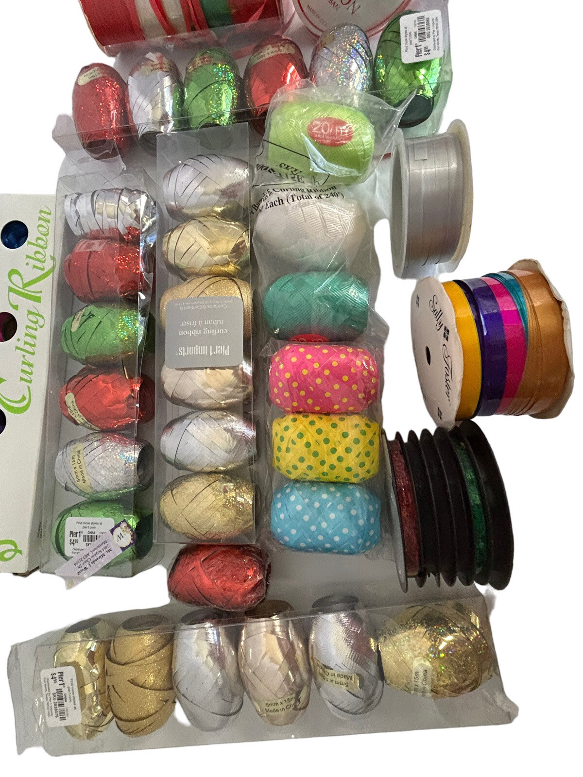 Curling Ribbon VINTAGE To Now Mixed Lot 43 Gift Wrap Bow Making – New and Used