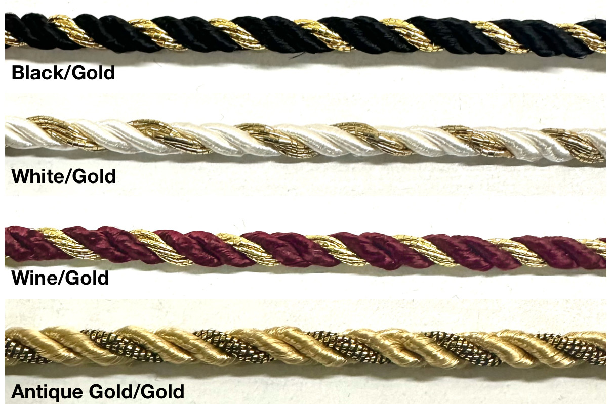 1/4″ Twist Cord Rope with Metallic Trimming – 18 Continuous Yards!