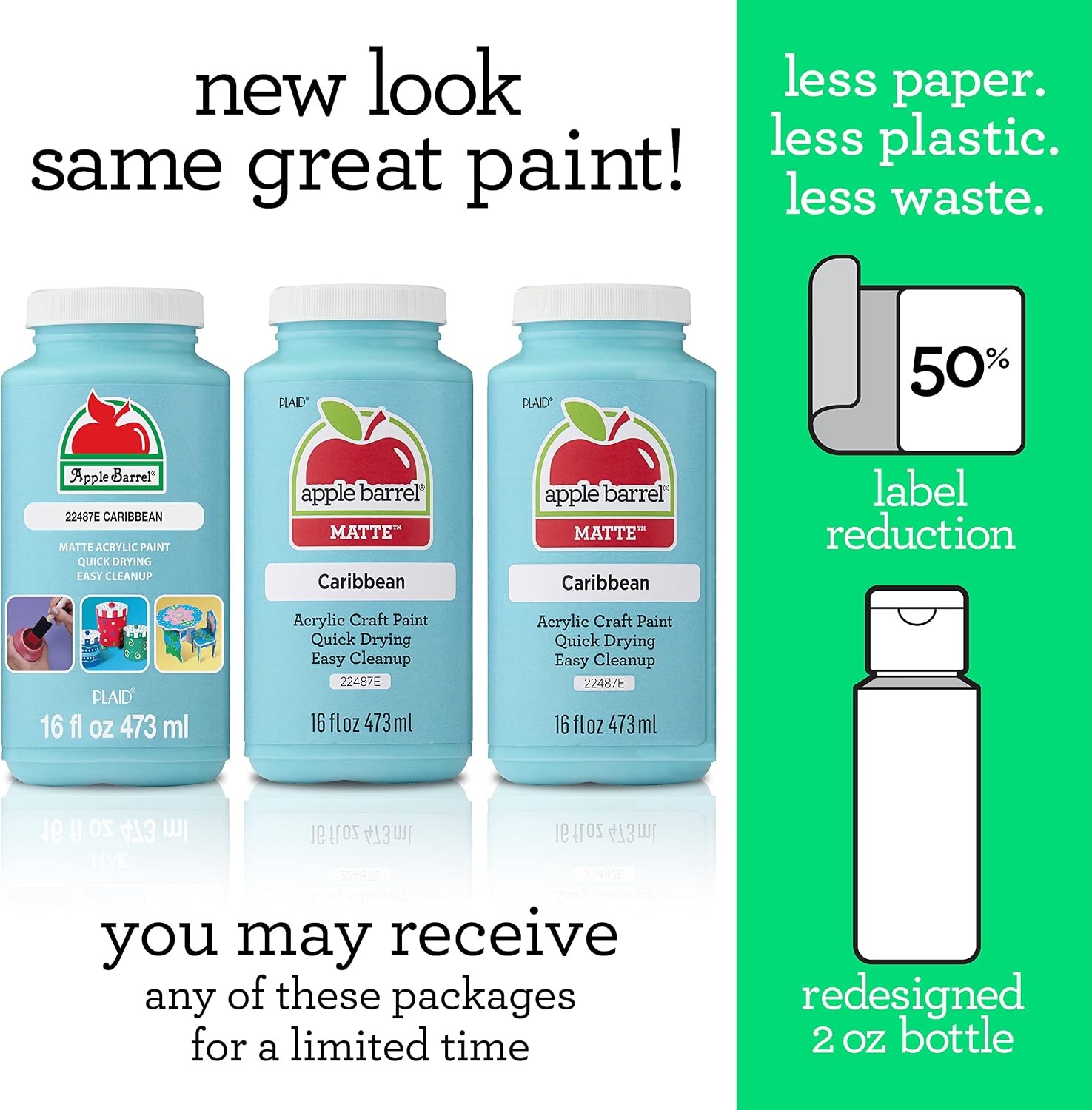 16 Oz Apple Barrel Acrylic Paint Assorted Color Choices/Options