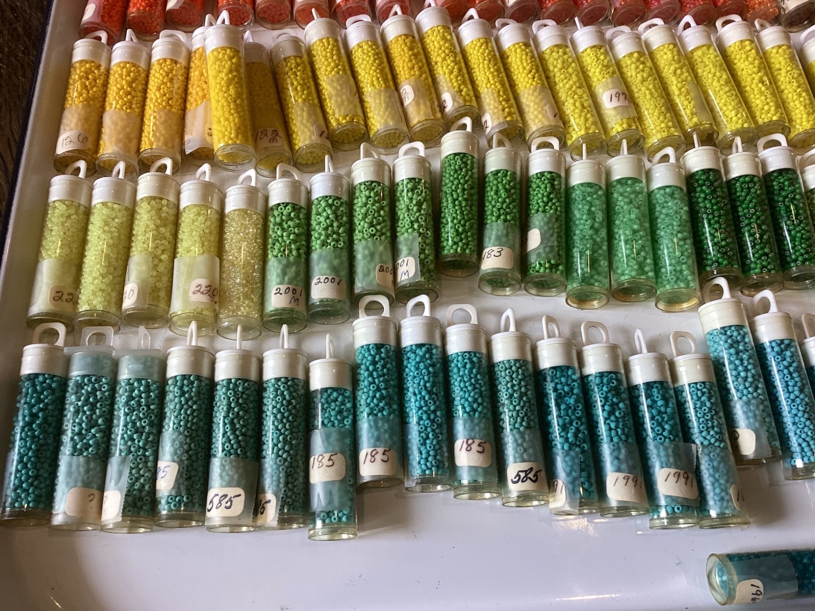 Bulk Vintage Craft Glass Seed Bead Lot 114 Tubes Multiple Colors New Old Stock