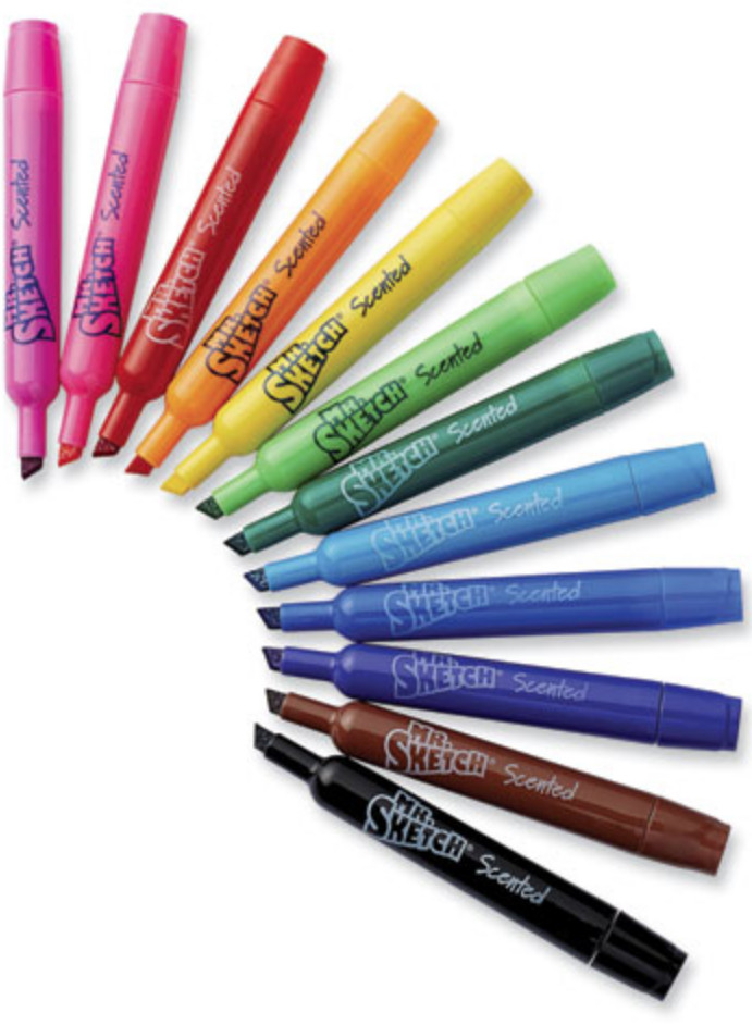 Mr. Sketch, Scented Watercolor Marker, Assorted Colors, Non-Toxic Certified ink