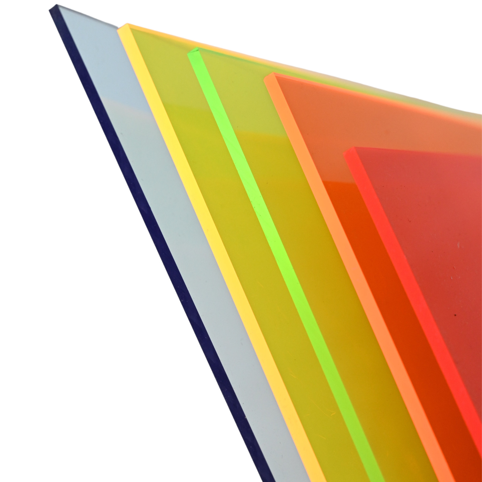 Transparent Fluorescent Colored Acrylic Plexiglass Sheet, Choose Color and Size
