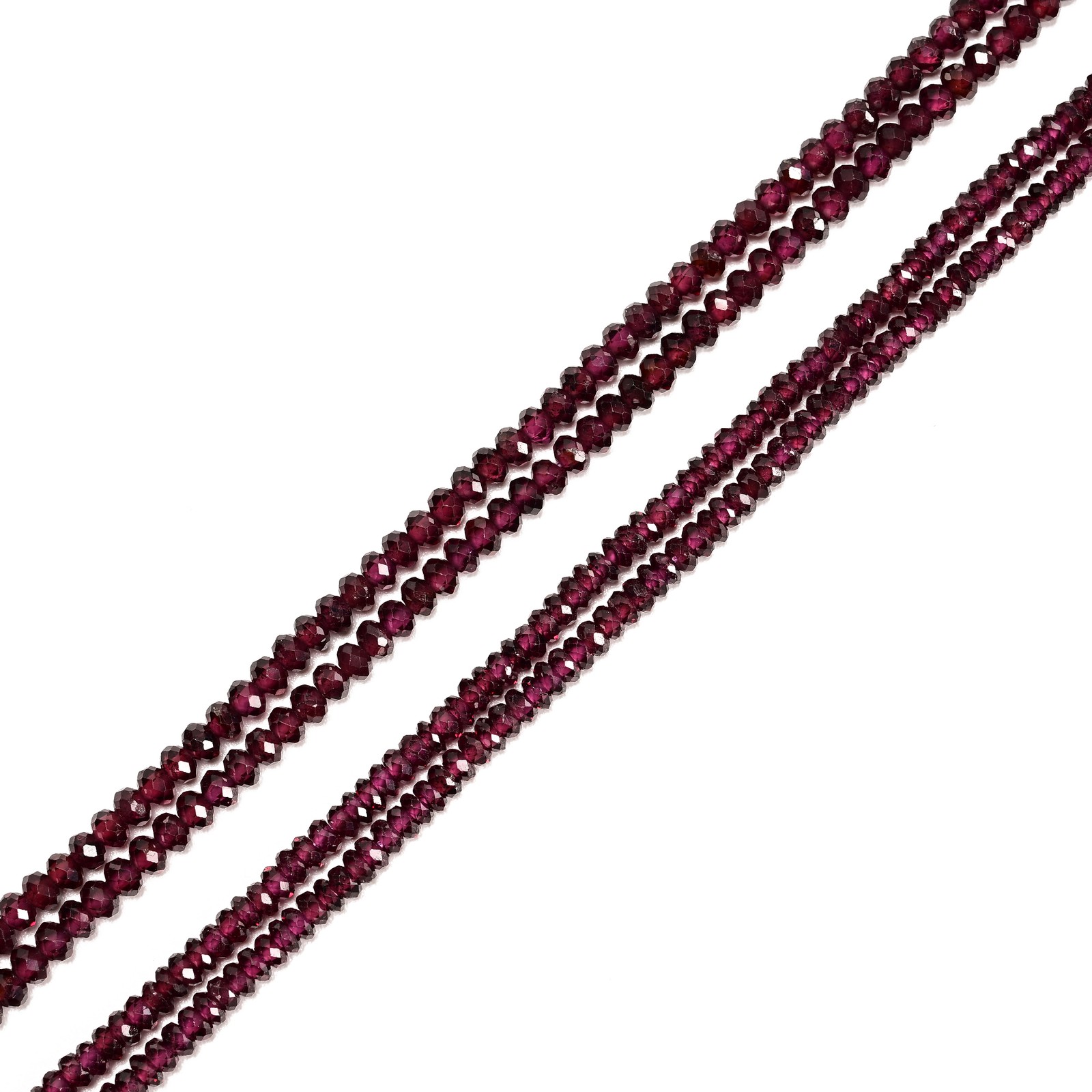 Natural Purple Garnet Faceted Rondelle Beads Size 1.5x3mm 3x4mm 15.5″ Strand