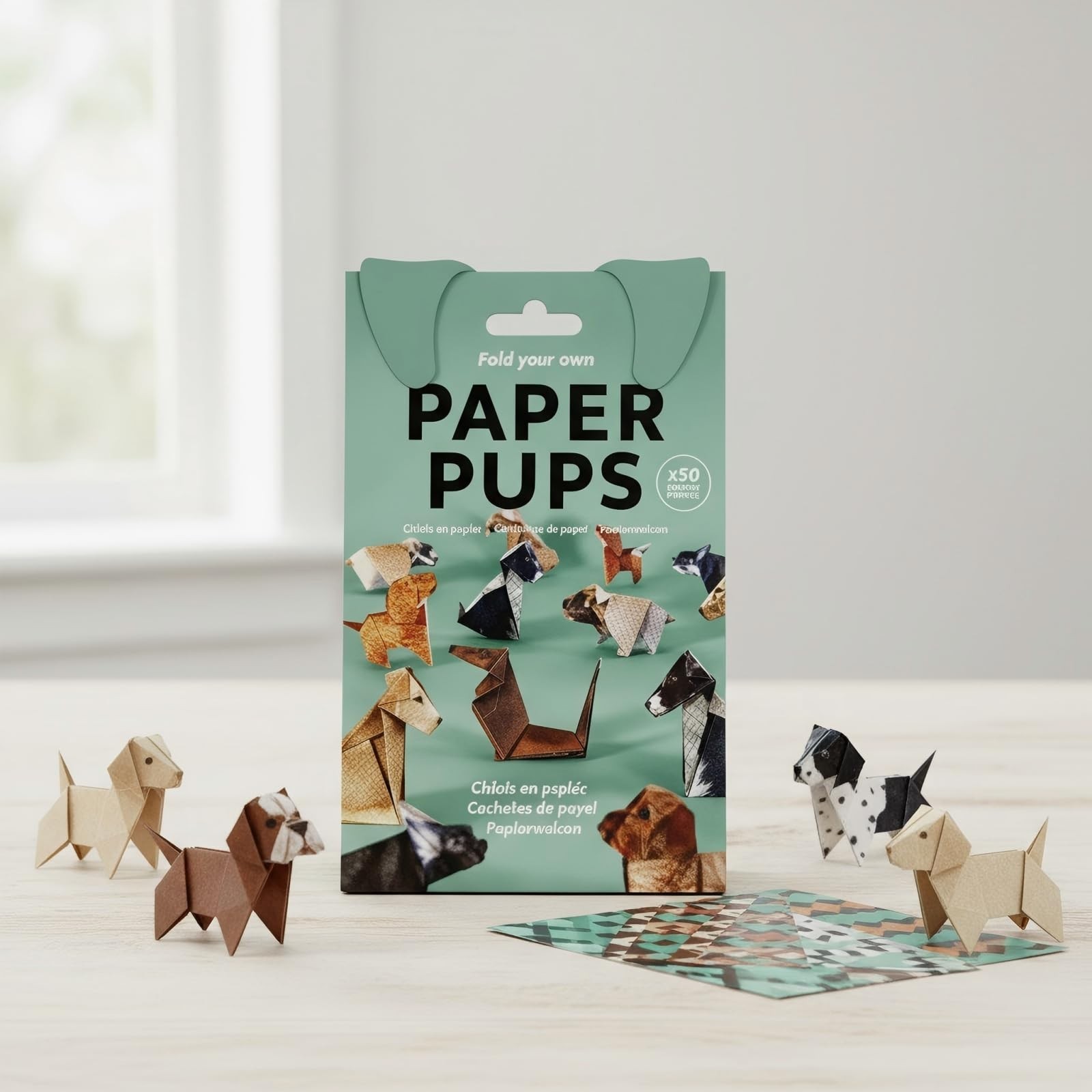 DIY Paper Pups Origami Kit – 50 Adorable Puppy Folding Sheets, Creative Handmade