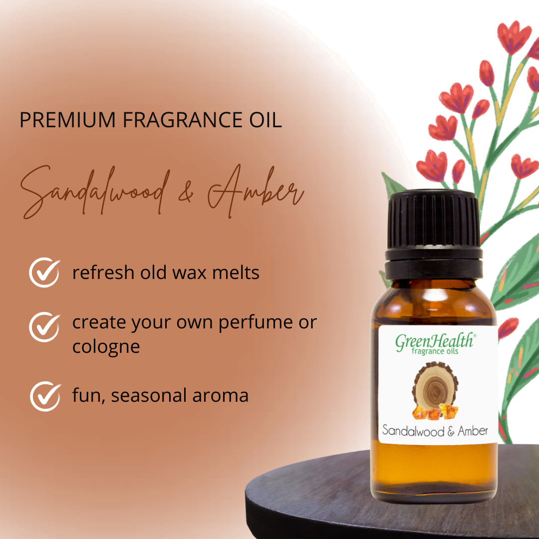 Sandalwood & Amber Fragrance Oil – Choose Size – Free Shipping
