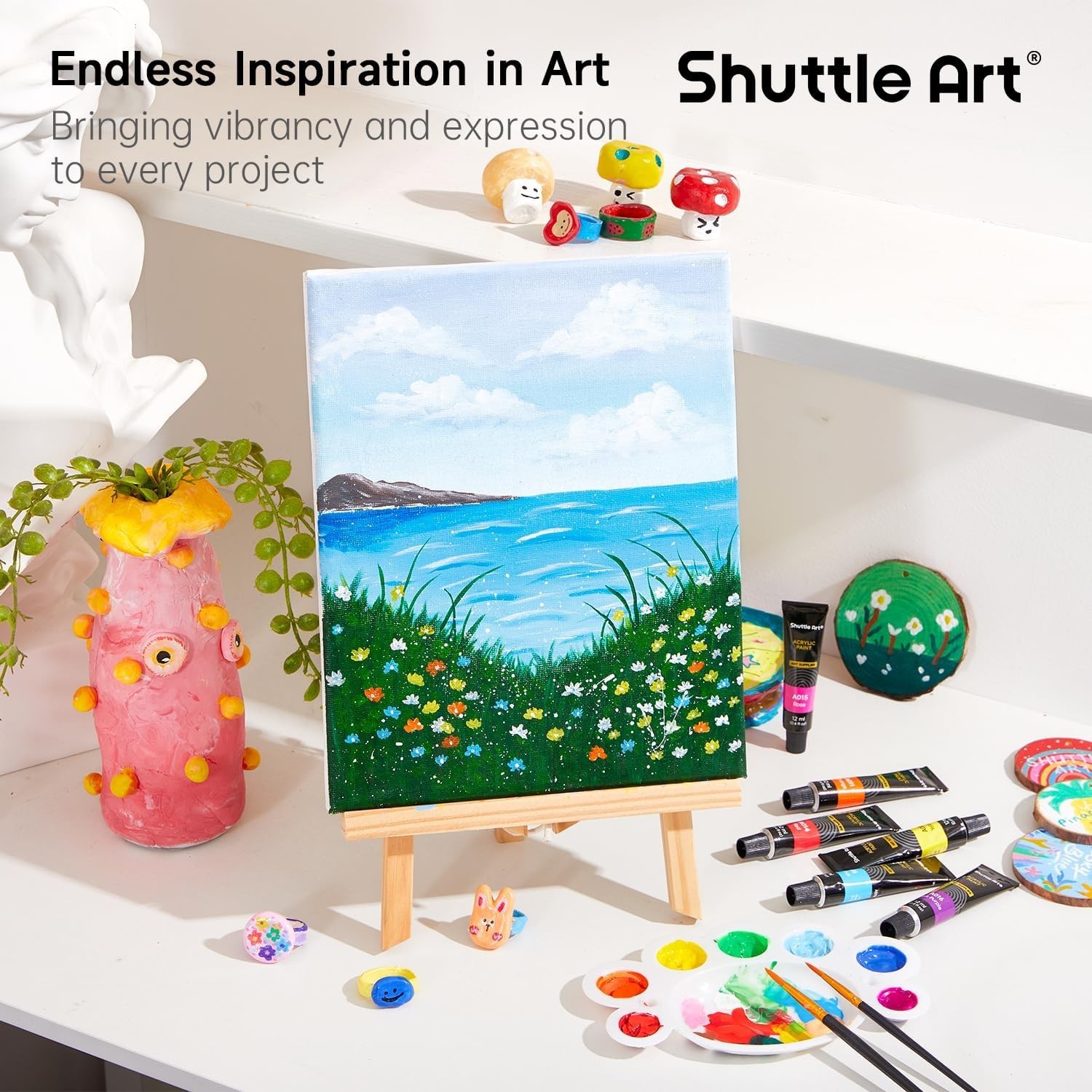 Vivid Acrylic Paints Set with 16 Brilliant Colors – Perfect for Every Artist