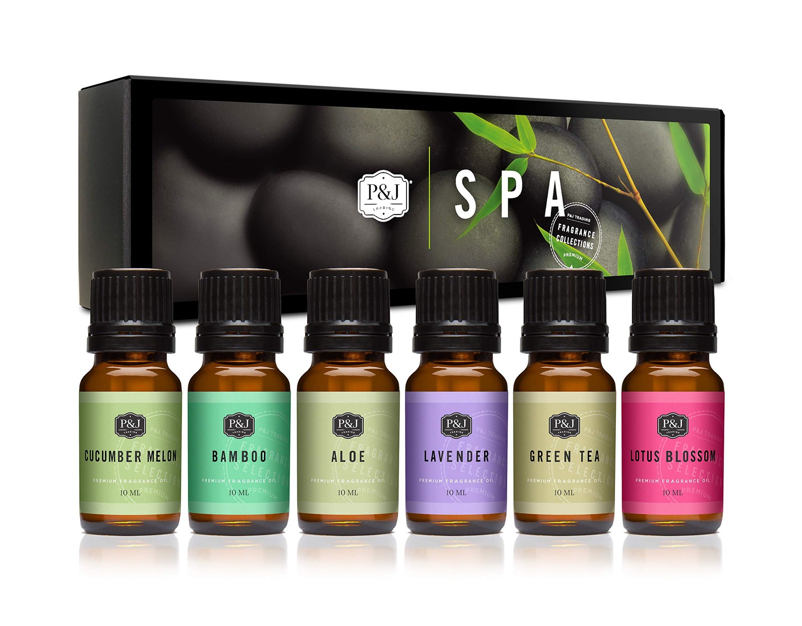P&J Trading Fragrance Oil Spa Set | Aloe, Bamboo, Green Tea, Lotus Blossom,