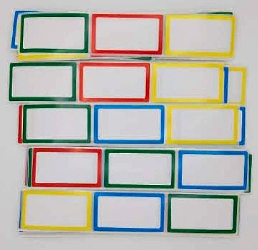 30 Self Adhesive Blank Sticker Labels – New – Green Blue Red Yellow – 1.75″ x 1″
