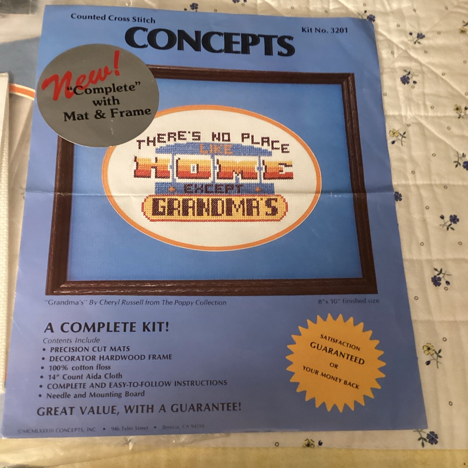 Concepts Cross Stitch Kit There’s No Place Like Home Grandma’s Framed 3201 open
