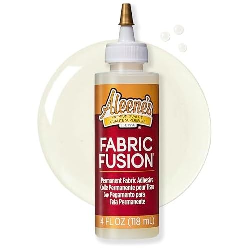 Aleene’s Fabric Fusion Glue 4 oz, Permanent and Washable Adhesive, No-Sew Fabric