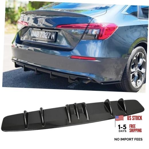 33″ Rear Diffuser Universal Rear Bumper Diffuser Lip Shark Fin | 33inch Black