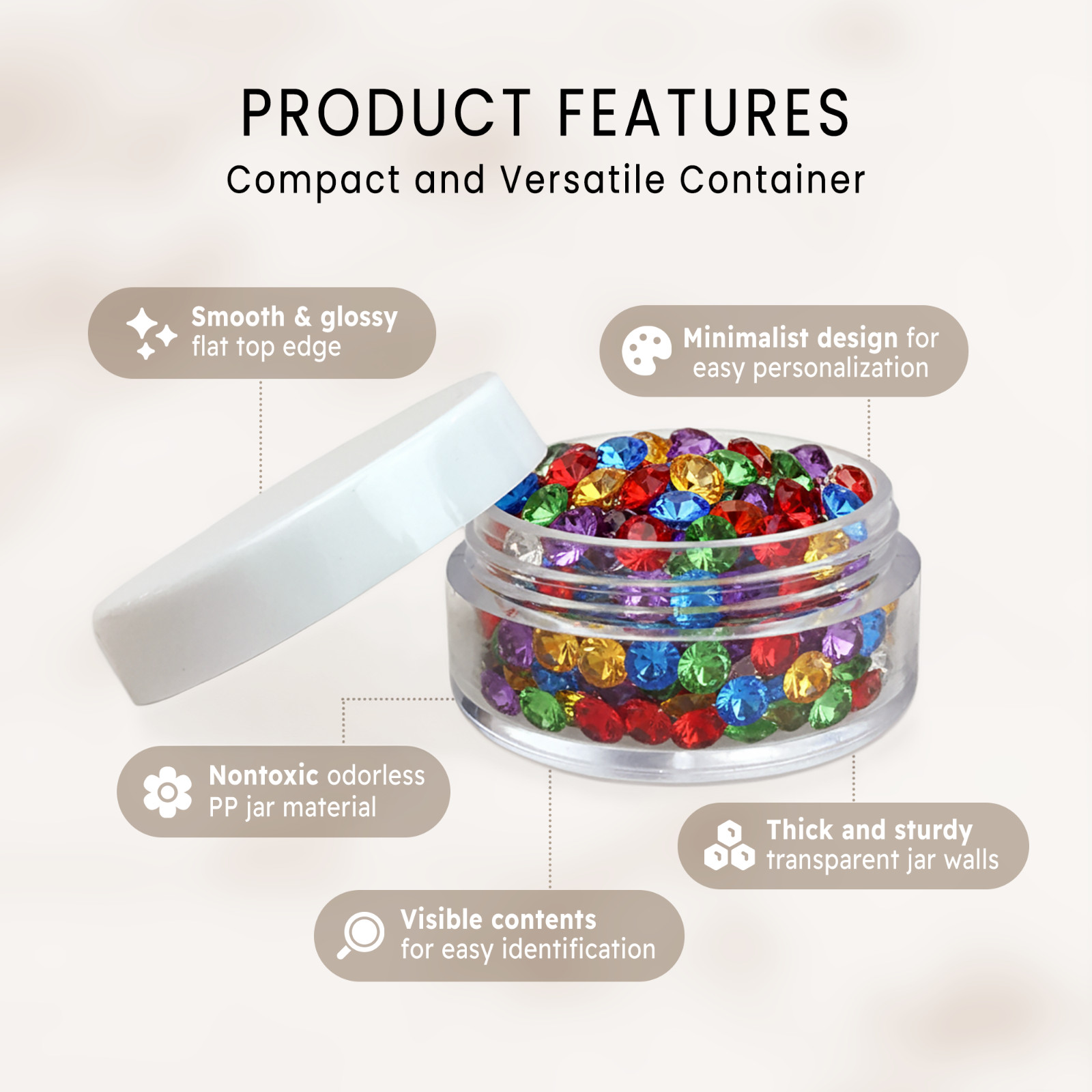 200 Packs 10 Gram/10ML High Quality Makeup Cream Cosmetic Sample Jar Containers