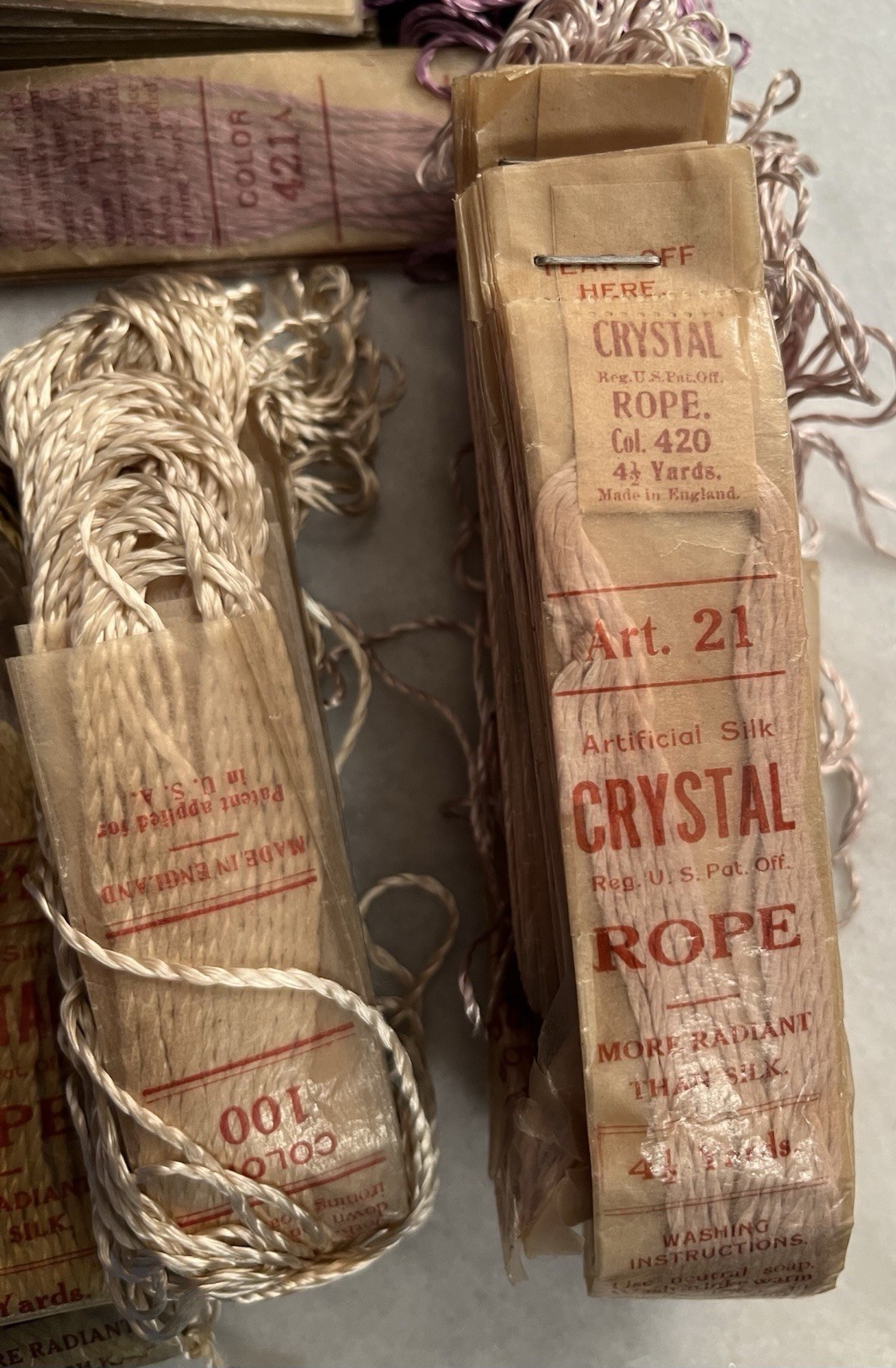 Crystal Rope Floss Made in England Artificial Silk Antique