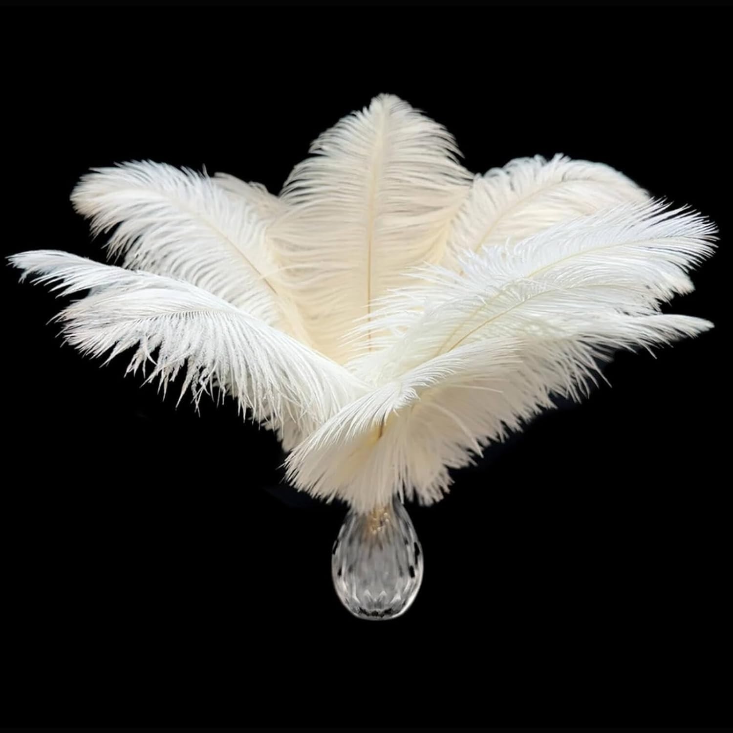 Bulk 20 Pcs Natural Cruelty-Free White Ostrich Feathers for Wedding Centerpieces