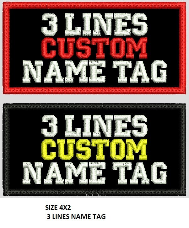 “LOVE IT” 3-LINES CUSTOM EMBROIDERED NAME TAG, FAST SHIPPING, USA SELLER