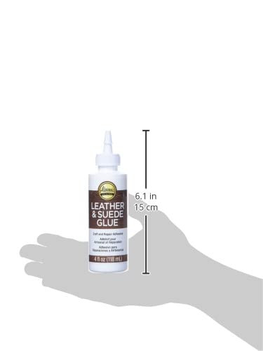Aleene’s Leather Suede Glue 4 Ounce Clear Adhesive for Crafting and Repairs