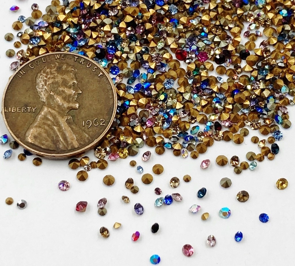 400 Vintage Preciosa Crystal 1mm. To 2mm. Tiny Rhinestones – Jewelry Repair J51