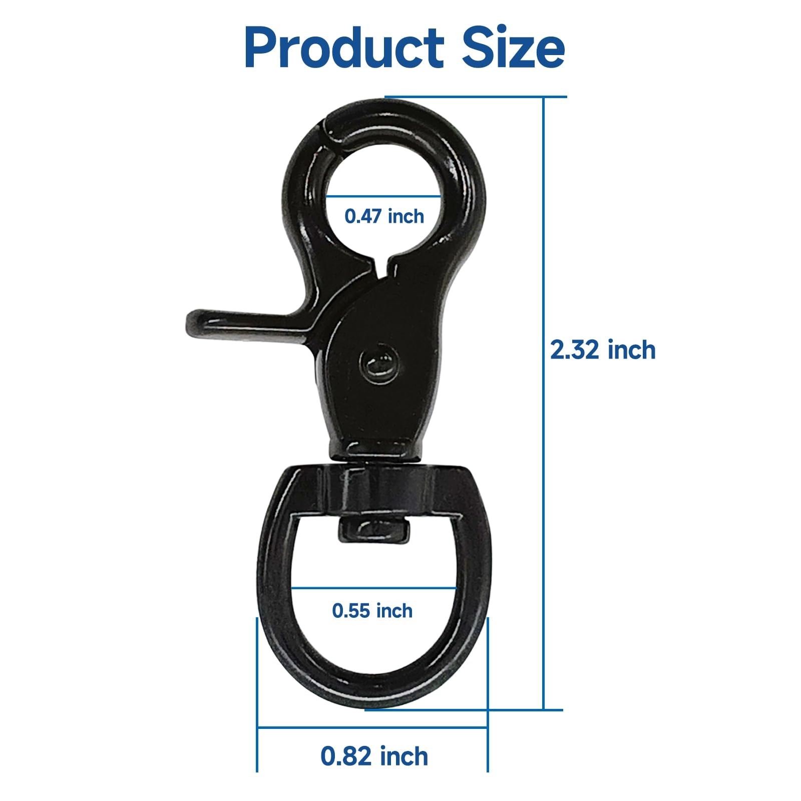 10PCS Trigger Snap Hooks 2.32” x 0.82” Zinc Alloy Black Swivel Snap Hooks H…