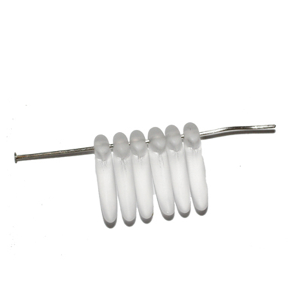 Frosted Crystal Tooth Czech Pressed Glass Beads pack of 30