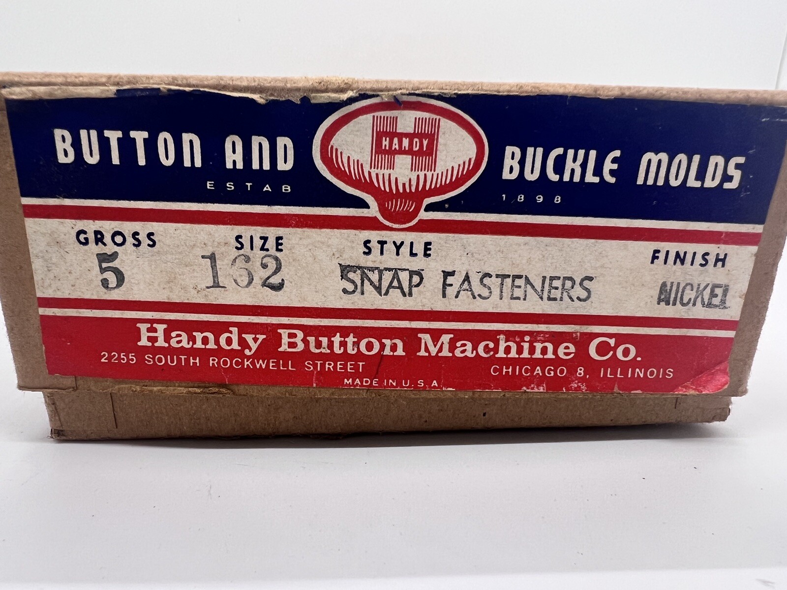 Vintage Handy Button Machine Co. Snap Fasteners Nickel Molds Size 132 10 Sets