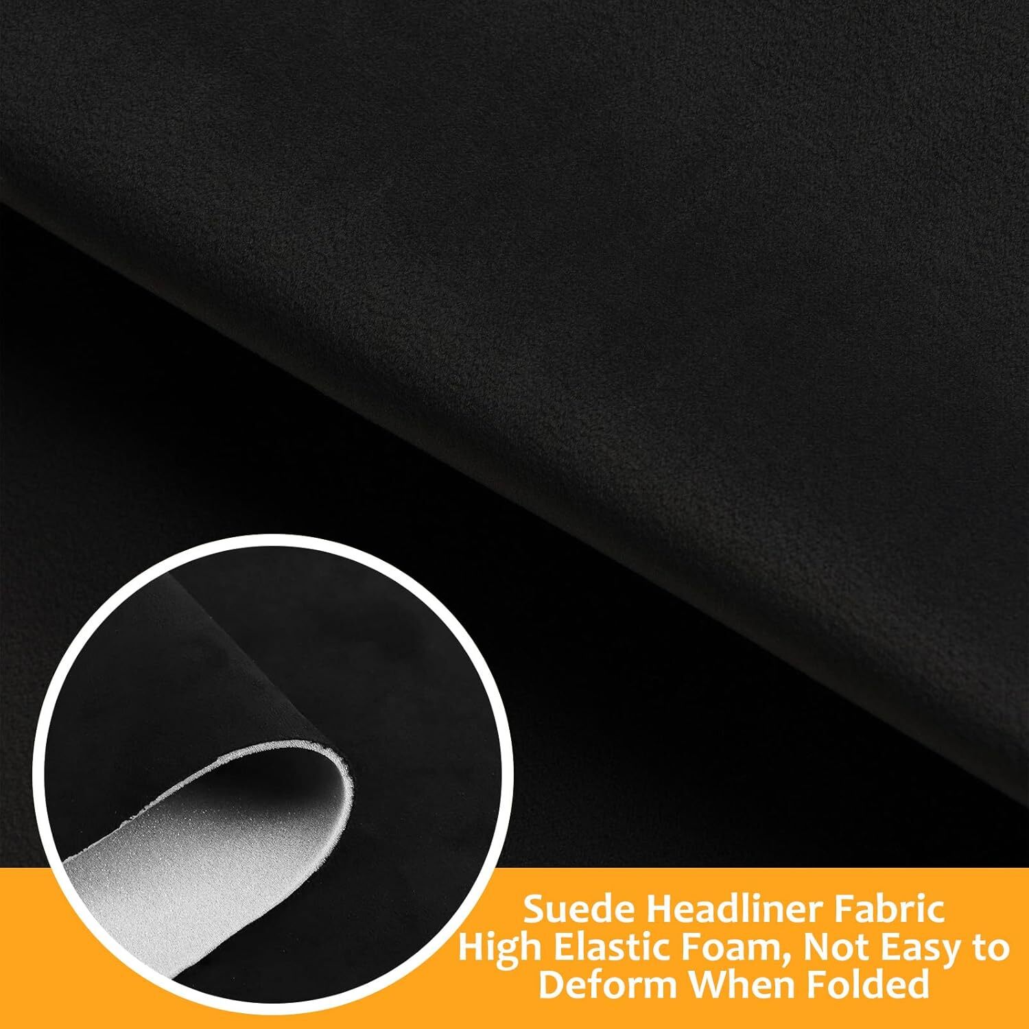 48″x60″ Black Headliner Fabric Suede Car Roof Liner Sagging Ceiling Upholstery