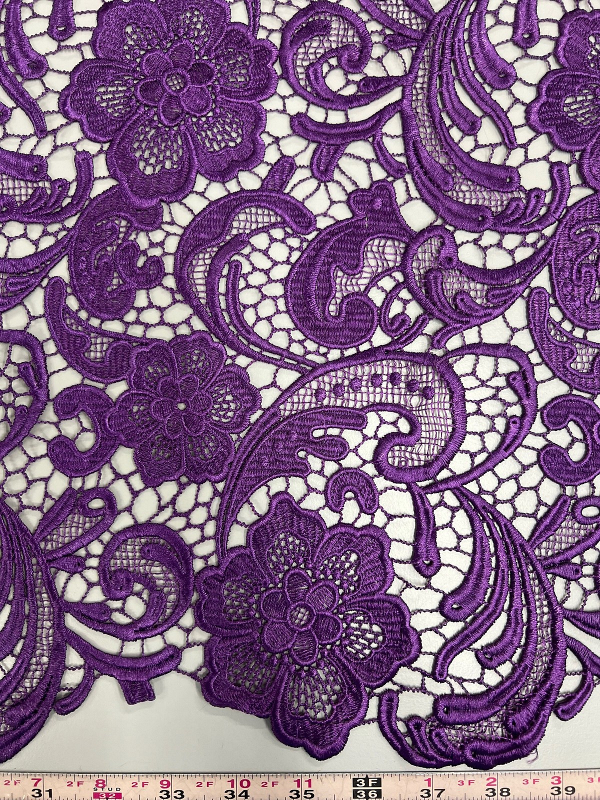 Maggie PURPLE Guipure Venice Heavy Lace Fabric by the Yard – 10019