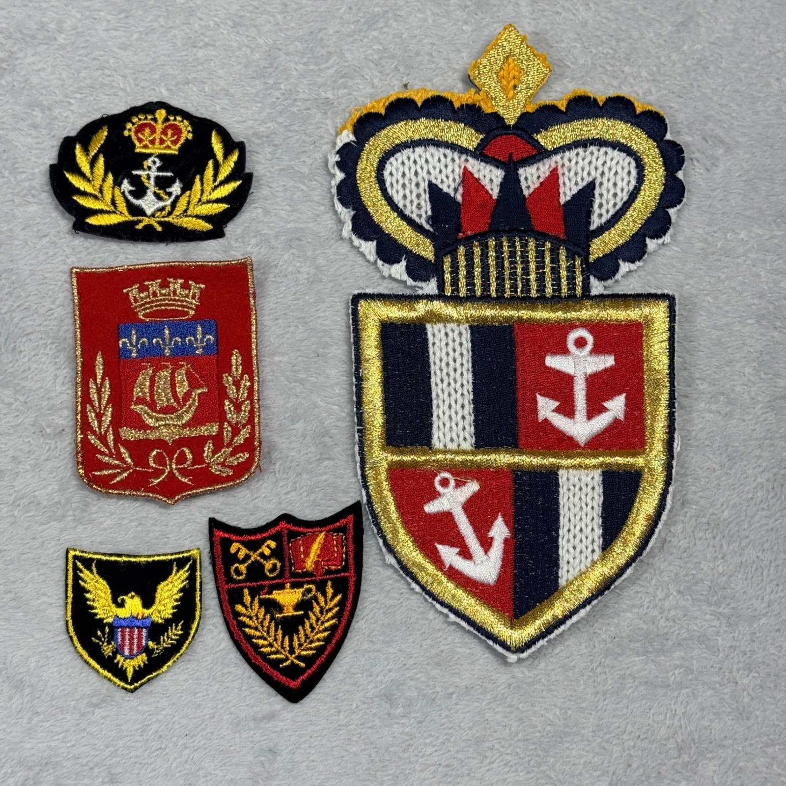 Embroidered Crest Patches Unisex OS Multicolored Nautical Military Set