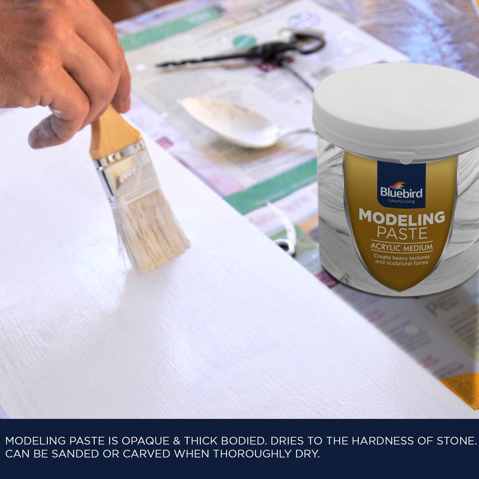 Thick Modeling Paste White 28.2 Oz / 800gm – High Density, Acrylic Medium for…