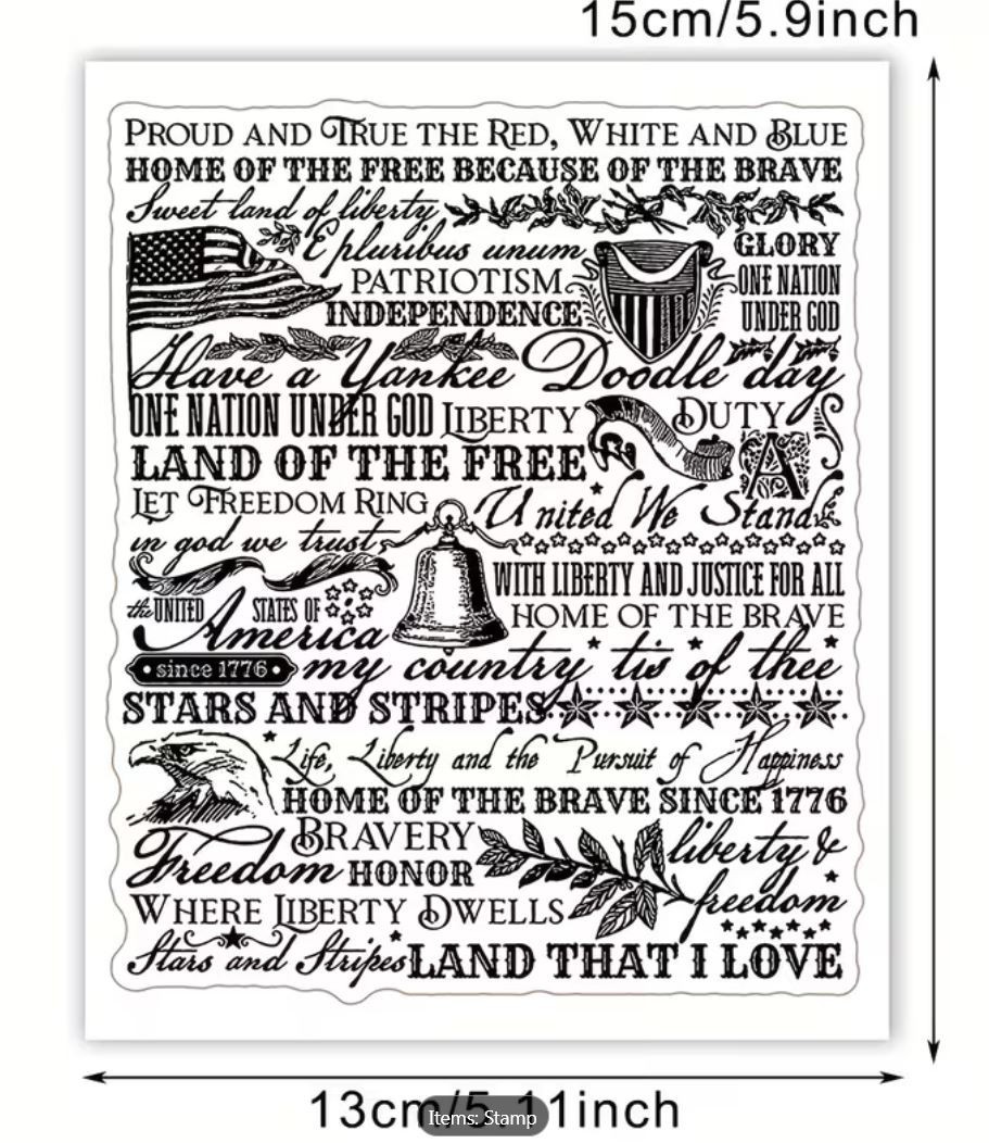 Patriotic Independance Background Clear Cling Stamp