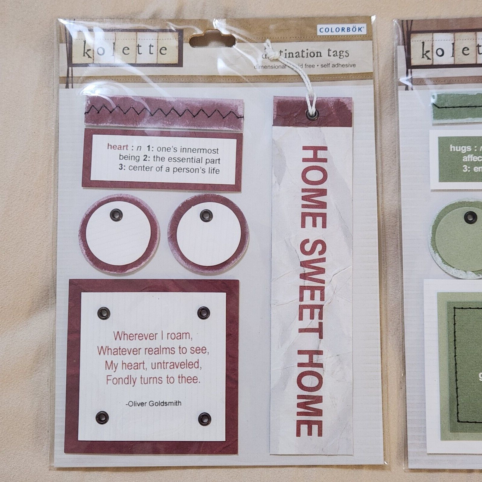 NEW Lot 2 Pkgs Kolette Destination Tags Grandma’s Home Family Stickers -C