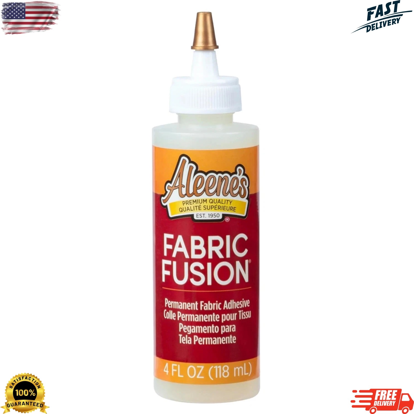 Aleene’S Fabric Fusion Glue 4 Oz, Permanent and Washable Adhesive, No-Sew Fabric