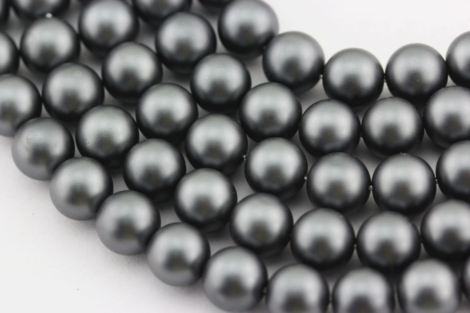Gray Shell Pearl Matte Round Beads 6mm 8mm 10mm 15.5″ Strand