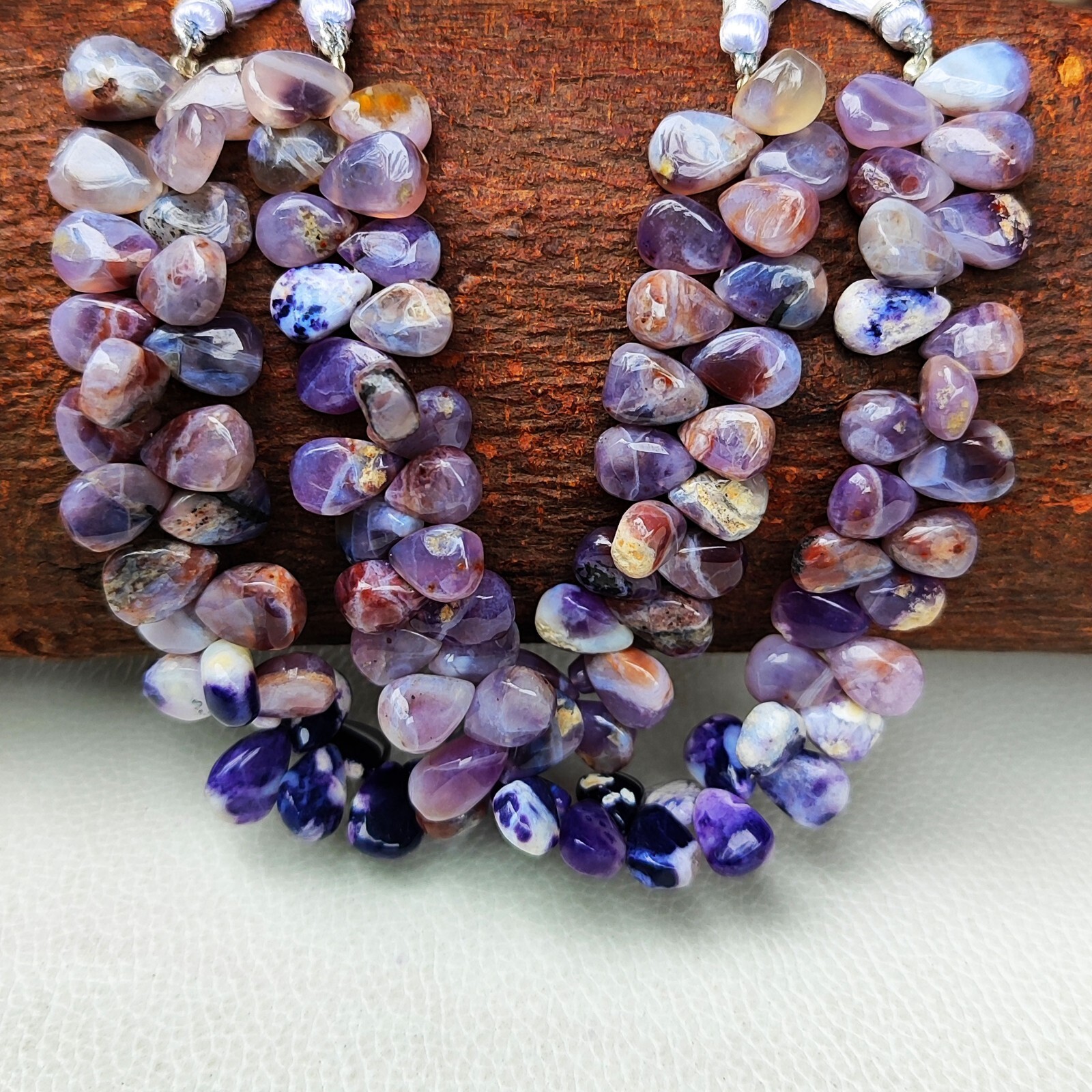 Natural Tiffany Opal Gemstone 12×9 mm Size Smooth Pear Shape Beads 8″ Strand