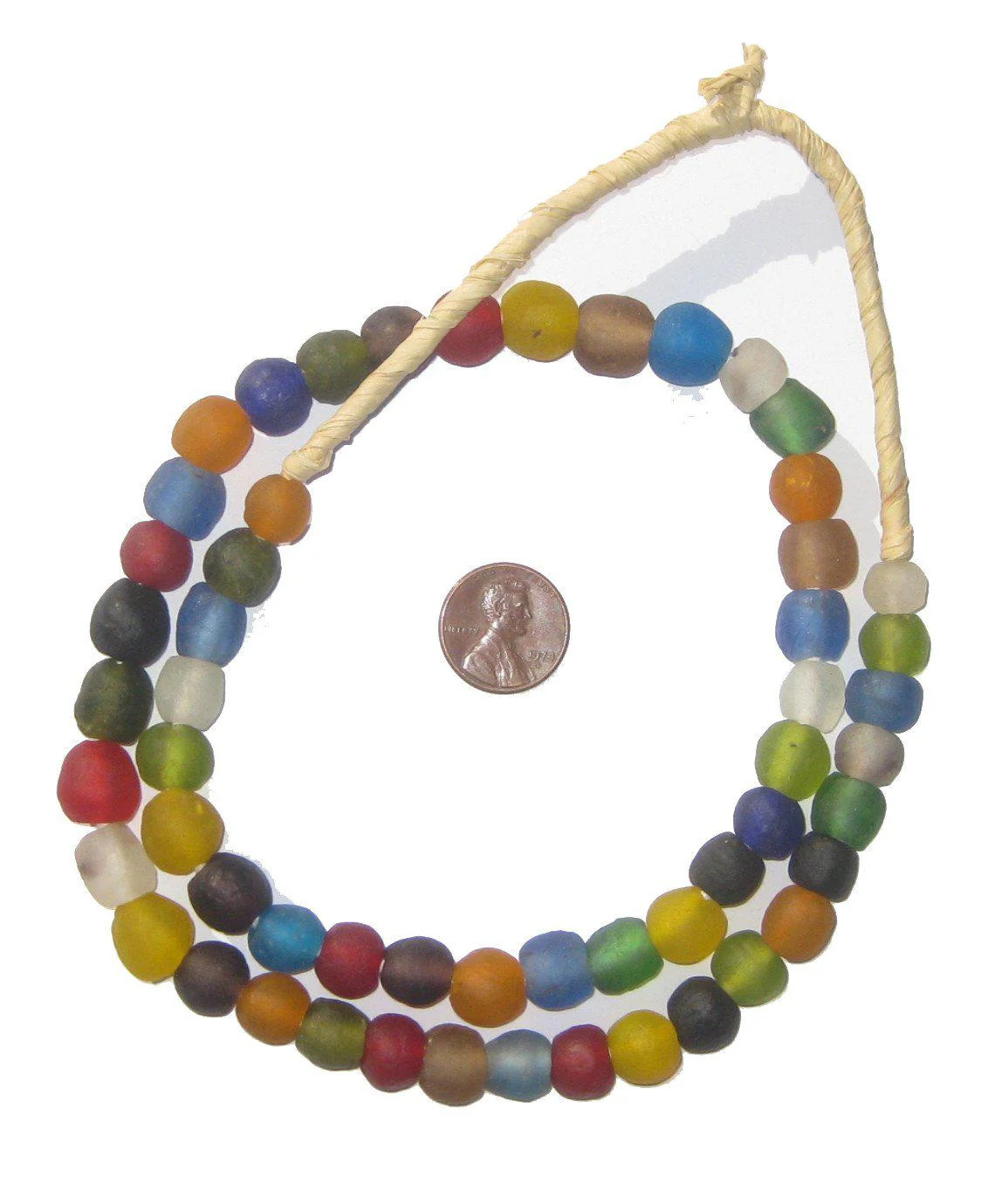 Premium Mixed Recycled Glass Beads 11mm Ghana African Sea Glass Multicolor Round
