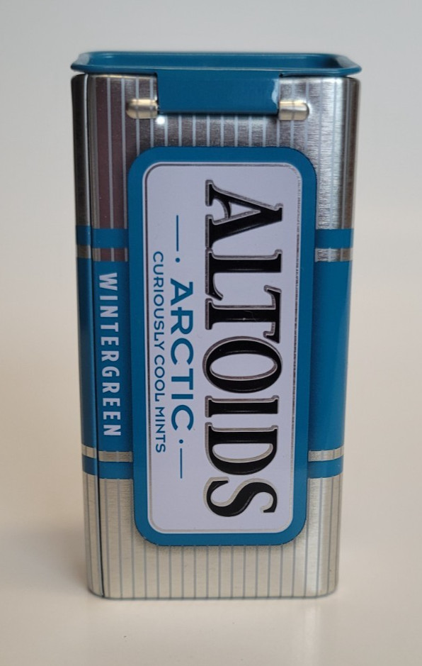 Altoids Arctic Wintergreen 3 inch Hinged Lid Tin Great for Crafts Storage Empty
