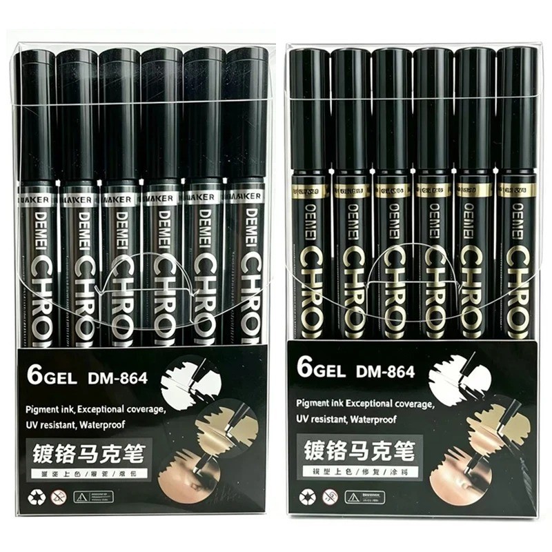 Liquid Chrome Markers Set, Permanent Mirror Pens for Plastic, Metal, Art